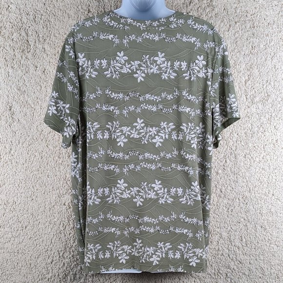 Croft & Barrow* Women's Short Sleeve V-Neck‎ Curved Hem Pleated Front Blouse~ 1X - Picture 2 of 11